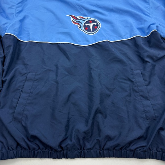Tennessee Titans Jacket Mens 2XL Blue Pullover Windbreaker Logo V Neck - Picture 7 of 16